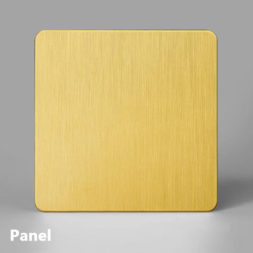 Cache prise vide en acier doré brossé bords arrondis