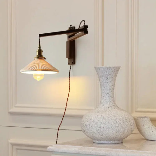 lampe moderne en bois de noyer avec lumière led décorative
