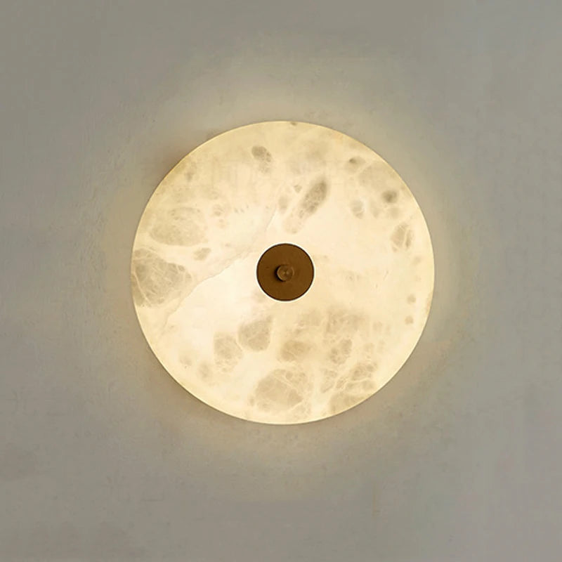 applique murale led ronde en marbre rétro-éclairage décoratif pour restaurant et hôtel