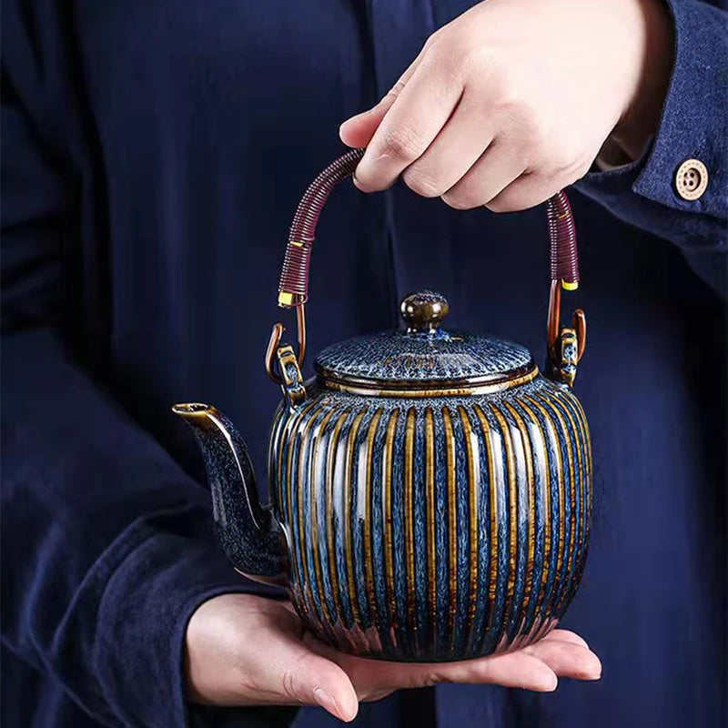 Théière chinoise en porcelaine avec filtre 800 ml - vue 2 sur 7