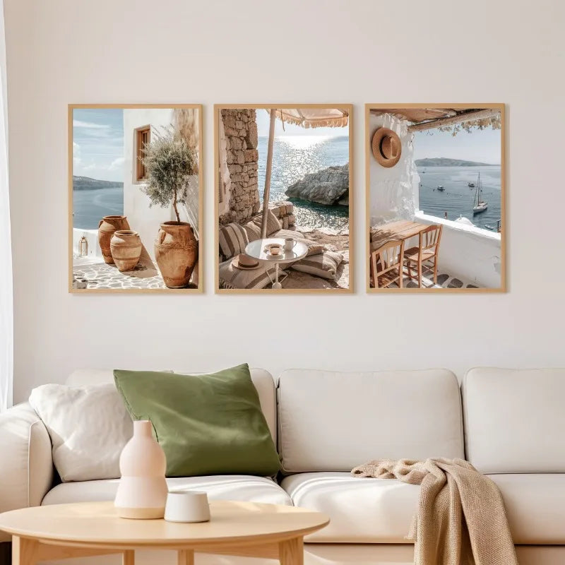 affiches modernes de paysage de voyage en grèce santorin décor mural