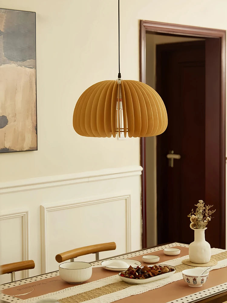 lustre en bois de style japonais rétro pour décoration créative