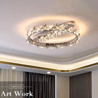 Plafonnier Led suspendu en cristal de luxe