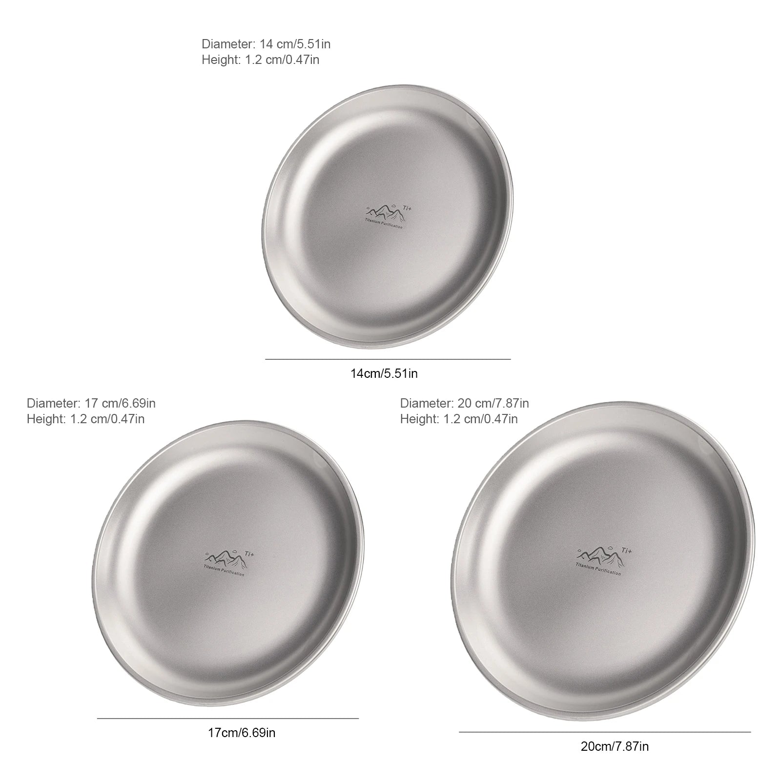 Assiette titane légère camping randonnée 14 17 20cm - vue 6 sur 7
