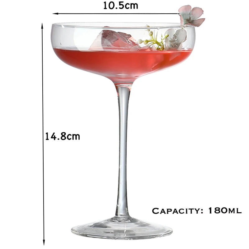 Verres a pied style cocktail champagne martini vin