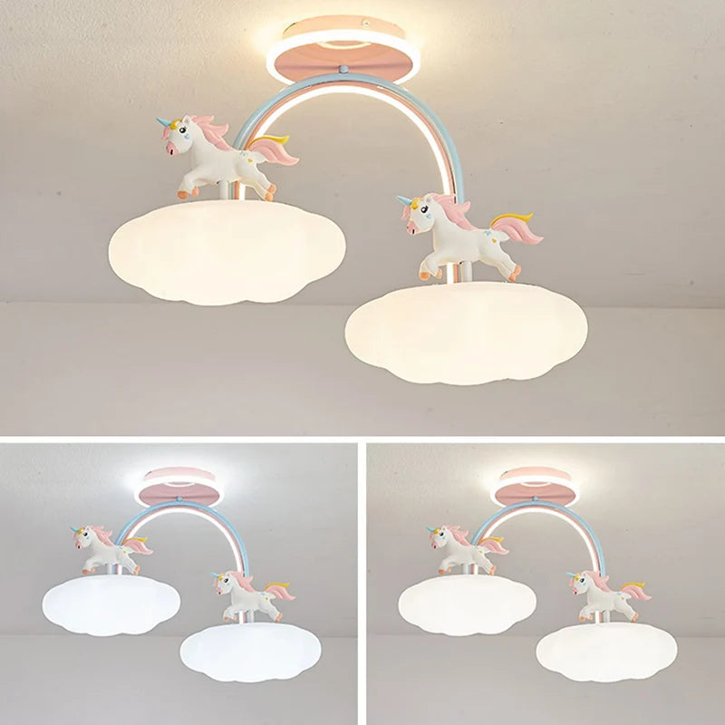 plafonnier licorne nuage télécommande princesse spectre complet - vue 4 sur 8