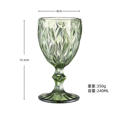 Verre a vin relief style europeen epais retro