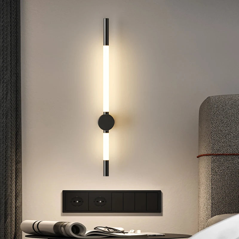 applique murale led nordique longue minimaliste pour hôtel