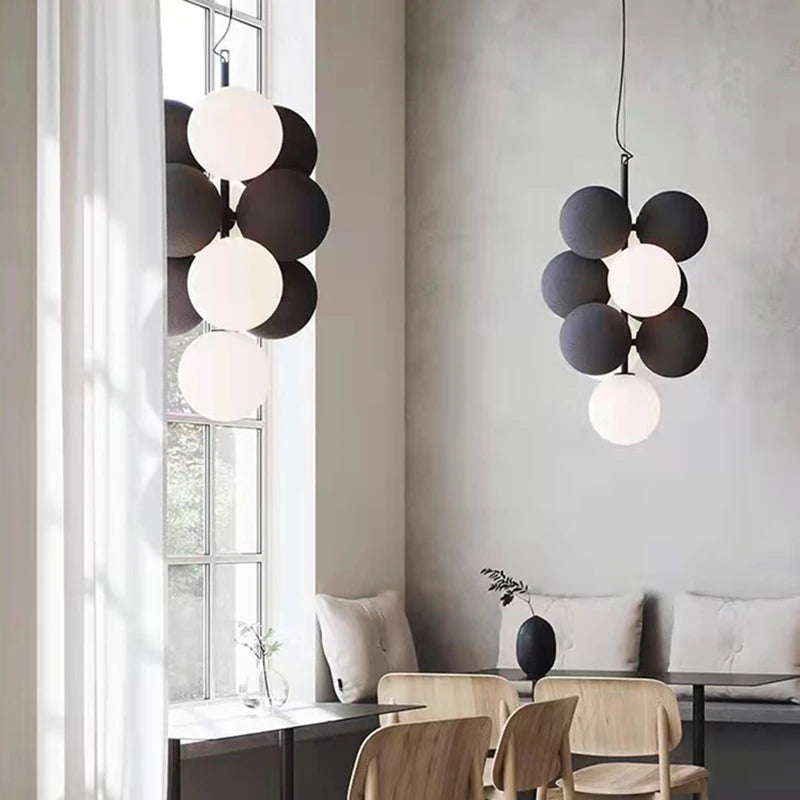 suspension moderne avec cordon réglable et ampoule en verre - vue 5 sur 10
