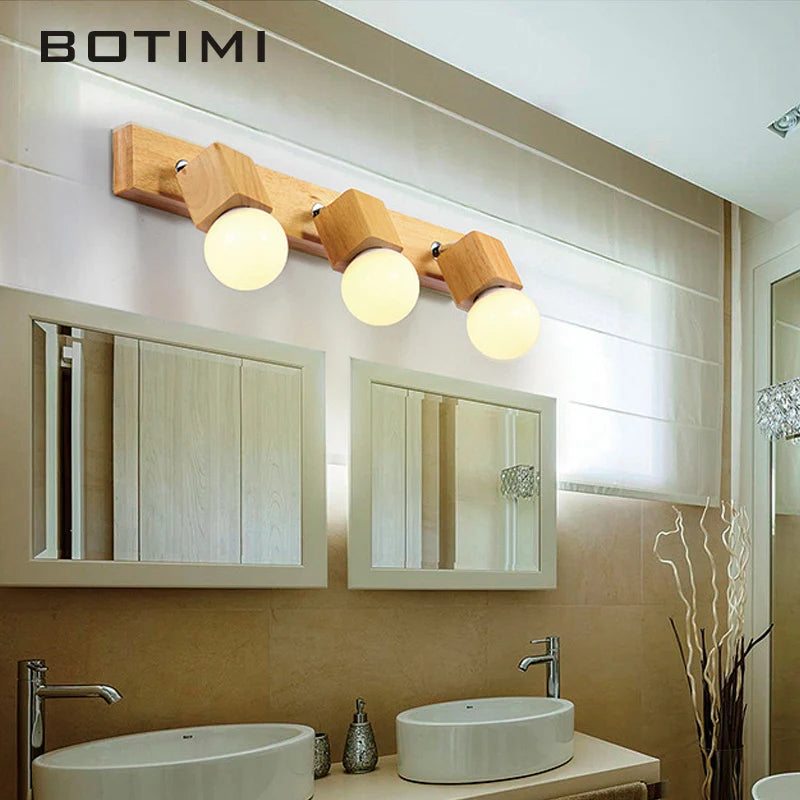 Applique murale en bois massif ajustable hôtel miroir - vue 6 sur 10