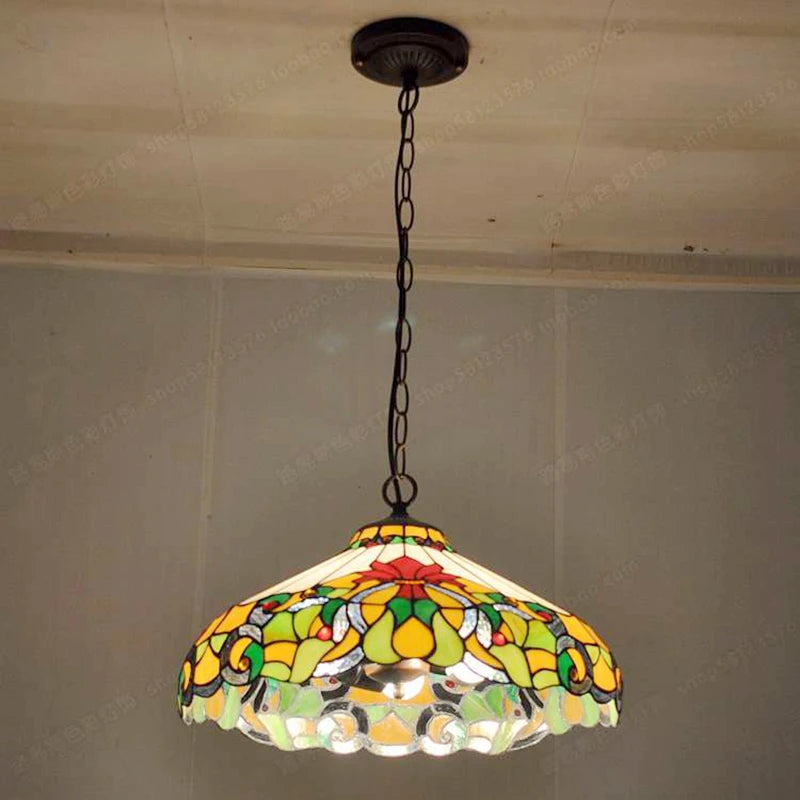 lampe à poser tiffany style européen éclairage nostalgique hôtel - vue 3 sur 6