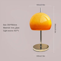 Lampe de Table rétro Vintage en verre champignon Orange