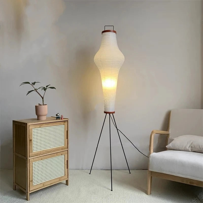 lampadaire en papier de riz design japonais pour intérieur moderne - vue 4 sur 7