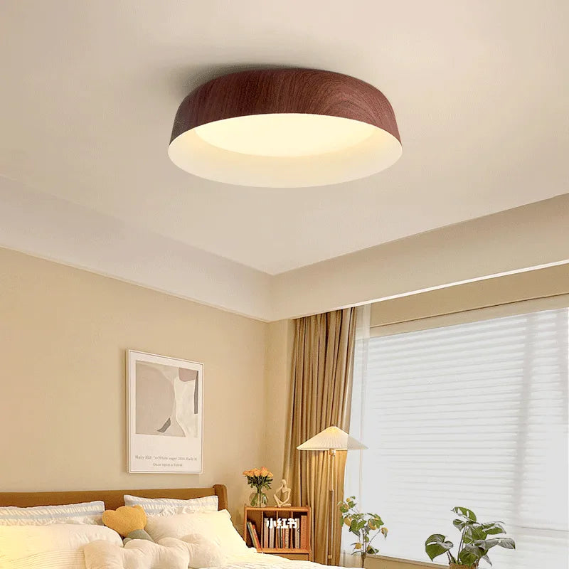 Lustre bois Salon moderne Rondin Japonais Nordique