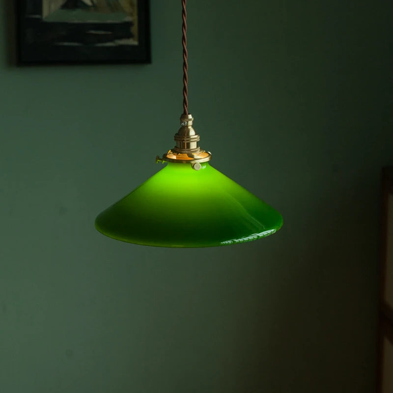 Suspension vintage edison en verre avec prise en cuivre