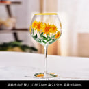 Verres à vin hauts motifs floraux dessinés main