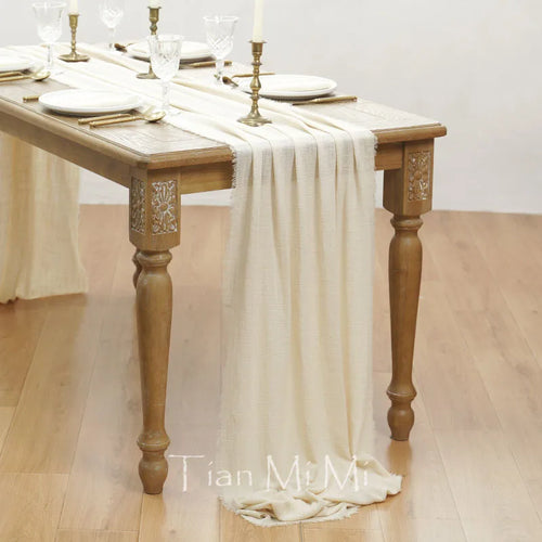 Chemin de table coton gaze vintage mariage fete