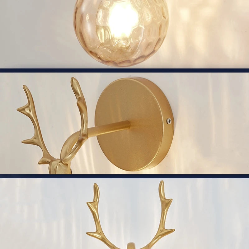 applique murale led rétro boule de verre décorative veilleuse