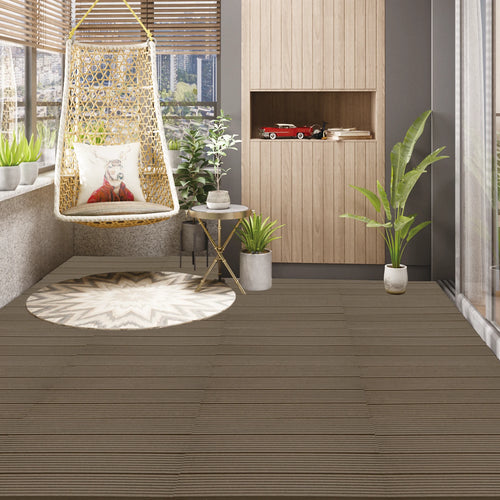 Dalles terrasse wpc emboitables 30x60 6 lames