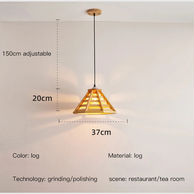 suspension en bois moderne avec éclairage led pour intérieur