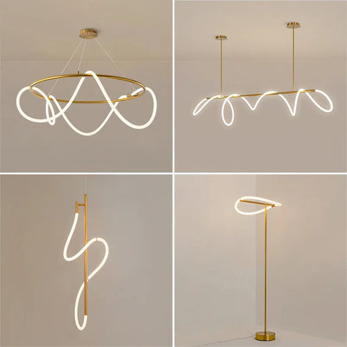 lustre nordique moderne doré brillant sandyha éclairage intérieur