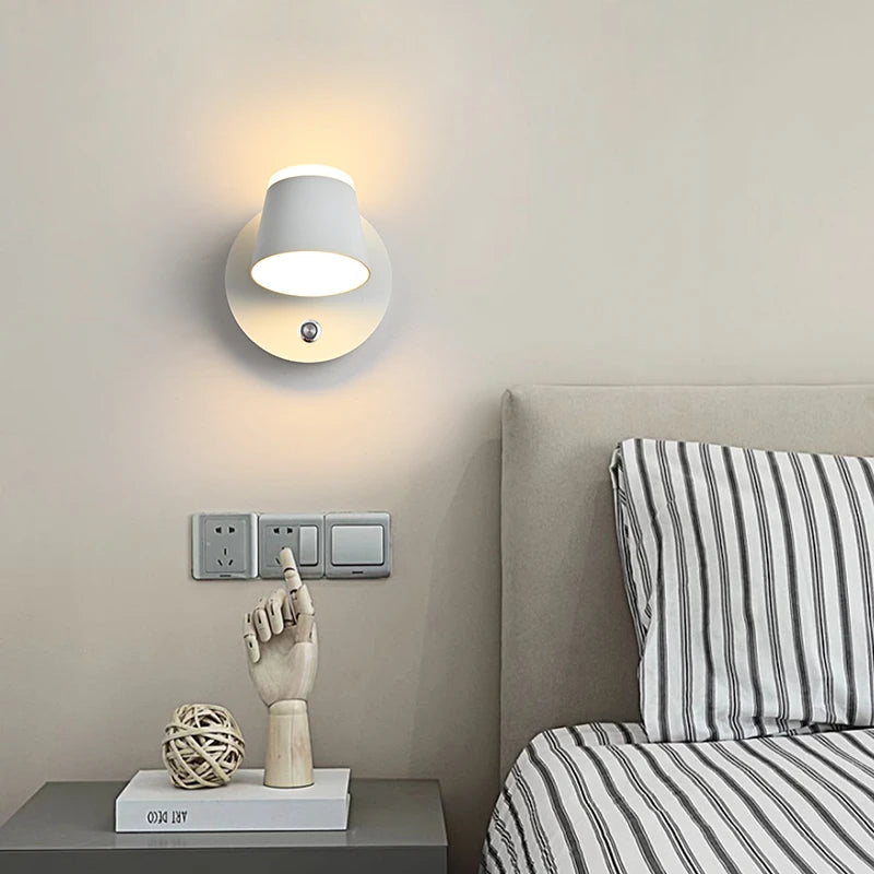 applique murale rotative nordique avec interrupteur lampe de lecture led réglable
