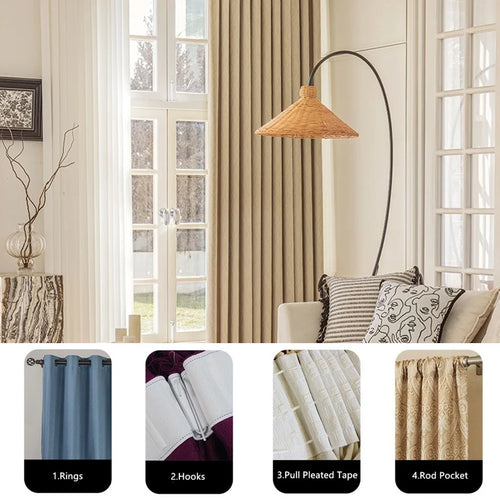 Rideau occultant chenille epais style moderne pour chambre