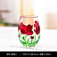 Verres a vin hauts floraux fait main trois