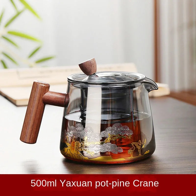 Théière japonaise en verre résistant chaleur style gaiwan