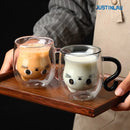 Mug chat double paroi verre 250 ml mignon