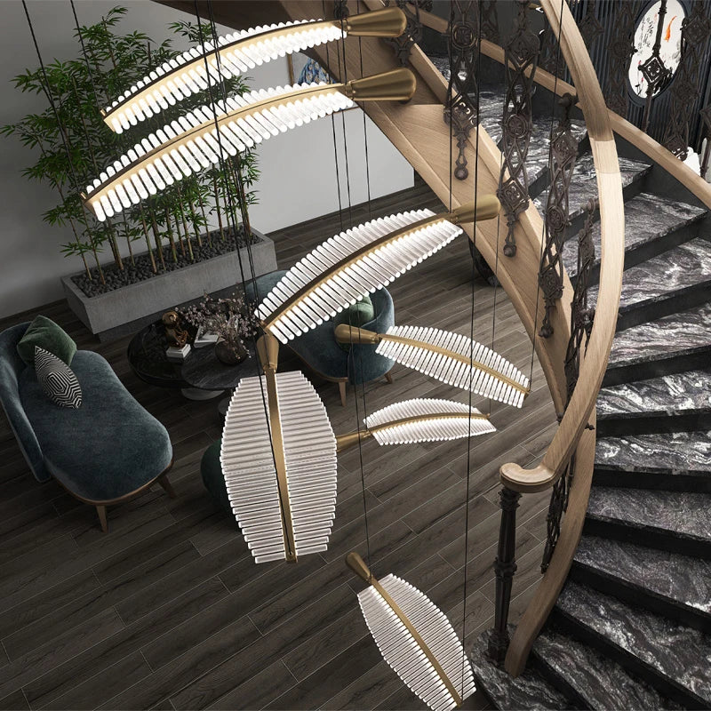 décoration moderne feuille suspension led éclairage vintage suspendu