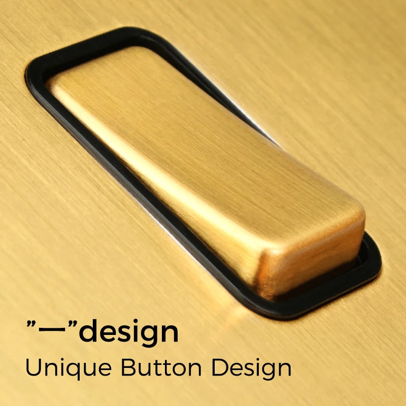 Interrupteur simple 1 voie avec LED 45A en acier doré brossé bords arrondis