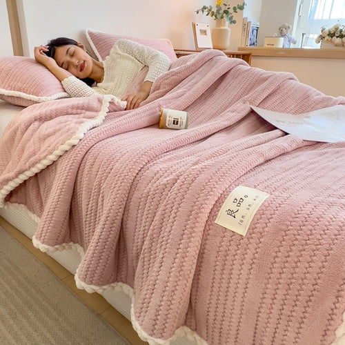 Plaid polaire douceur pour canapé chambre et voyage