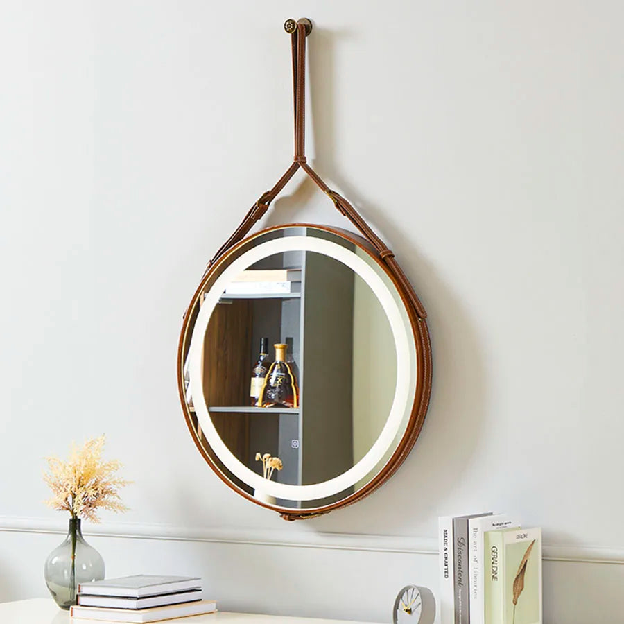 miroirs décoratifs ronds en bois pour décoration intérieure - vue 4 sur 7