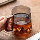 Tasse à thé verre borosilicate poignée bois maison