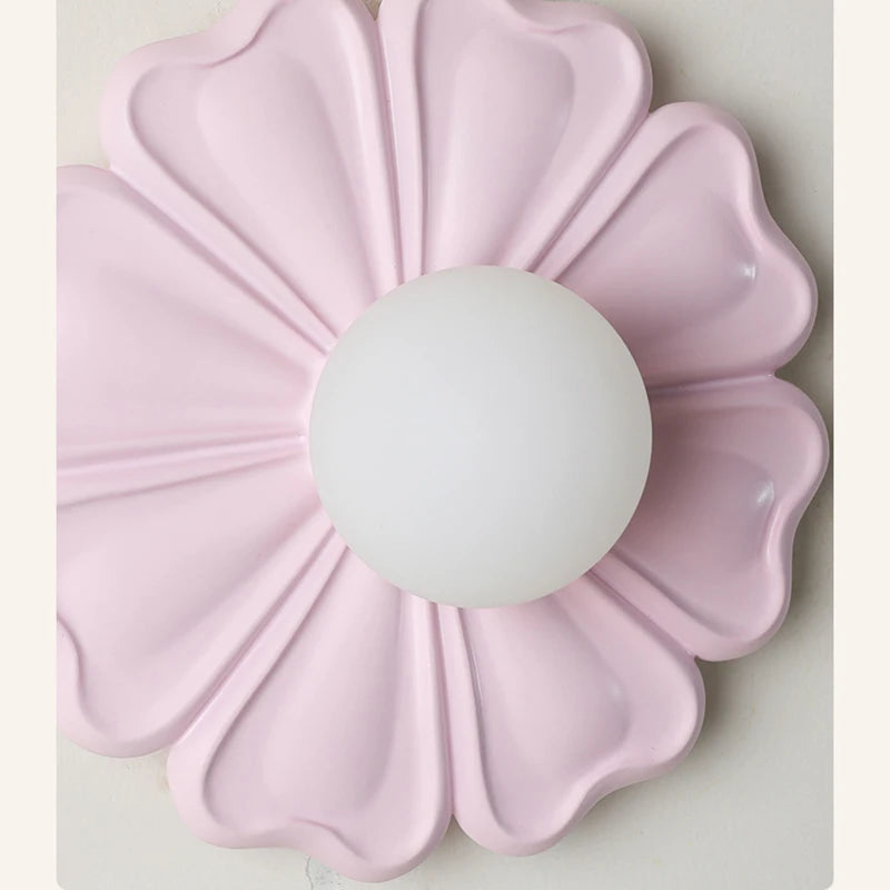 applique murale créative lampe à fleurs en résine pour enfants - vue 7 sur 11