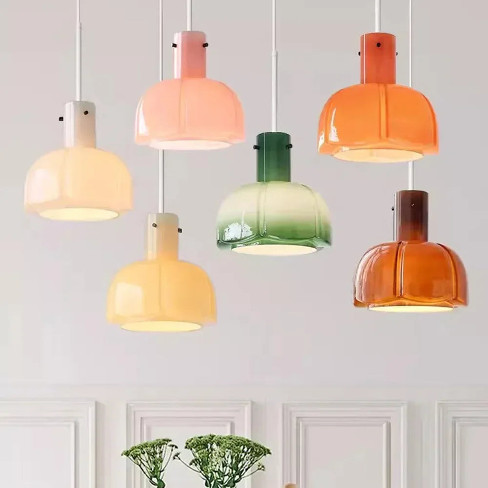 lampe led suspendue en verre design nordique pour intérieur