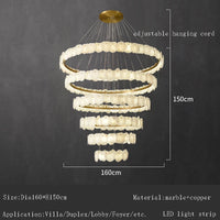 lustre en marbre naturel espagnol de grand luxe pour hôtel