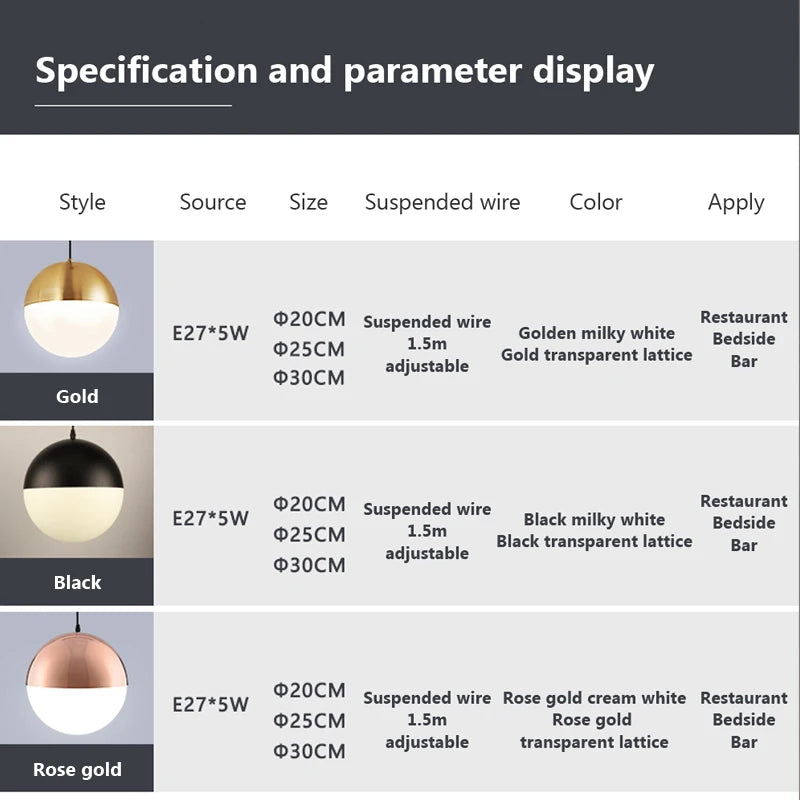 lampe suspendue sphérique design moderne pour intérieurs led - vue 5 sur 24