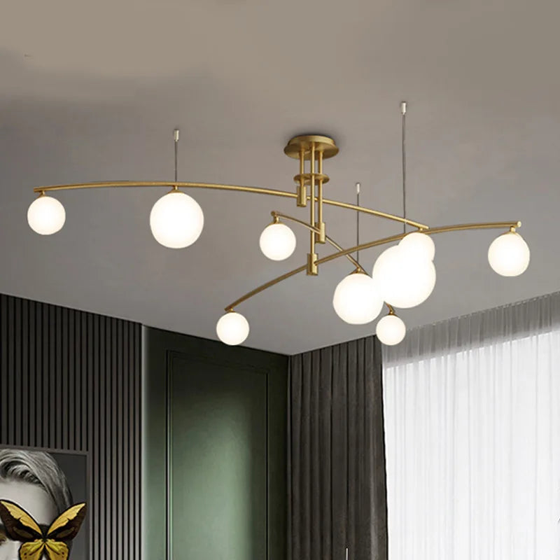 lustre en métal et verre pour barre de suspension cuisine