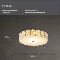 Plafonnier en cristal moderne chambre plafonnier cuisine lustre en cristal salle à manger luminaire en verre doré