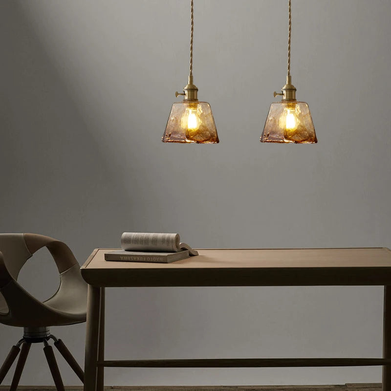 suspension moderne en verre avec led pour décoration intérieure