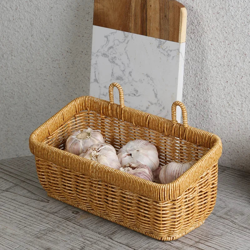 panier de rangement mural tissé à la main décoratif et pratique - vue 4 sur 7