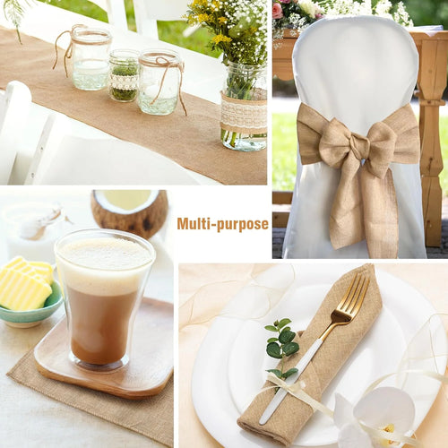 Chemin de table jute naturelle style rustique ferme