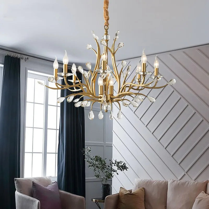 lustre vintage en cristal pour éclairage intérieur élégant - vue 3 sur 9