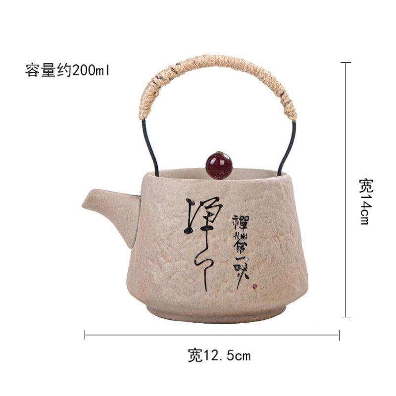 theiere ceramique style japonais retro kung fu artisanale - vue 4 sur 4