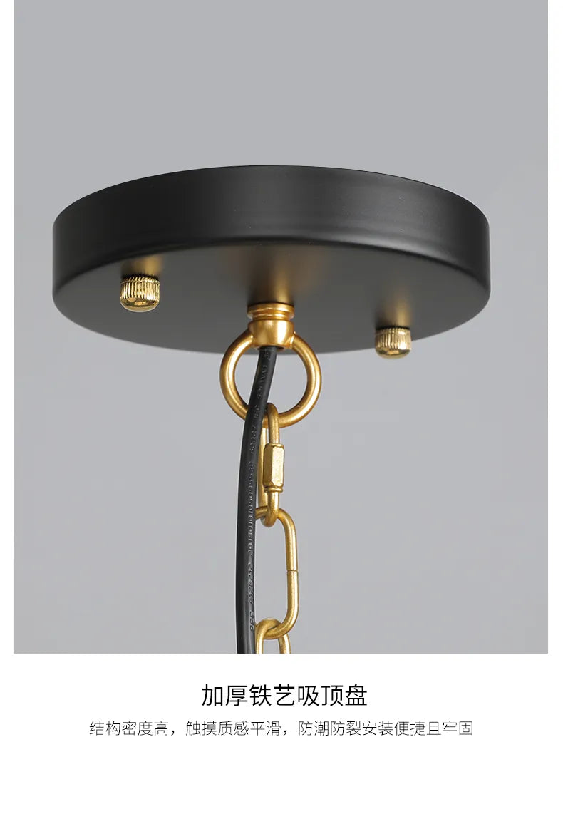lustre rustique fer moderne suspendu - vue 4 sur 5