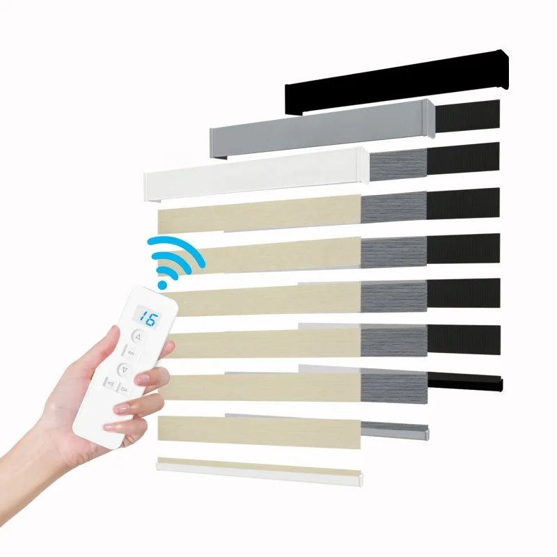 Store zébré électrique double couche occultant télécommande maison