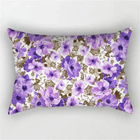 housse de coussin décorative motif arc-en-ciel fleurs rouges roses