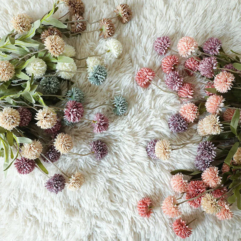 5 têtes de pissenlit fleurs artificielles pour décoration mariage fête - vue 7 sur 13